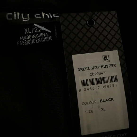 City Chic Sexy Bustier Black dress size XL/22 - Picture 16 of 16
